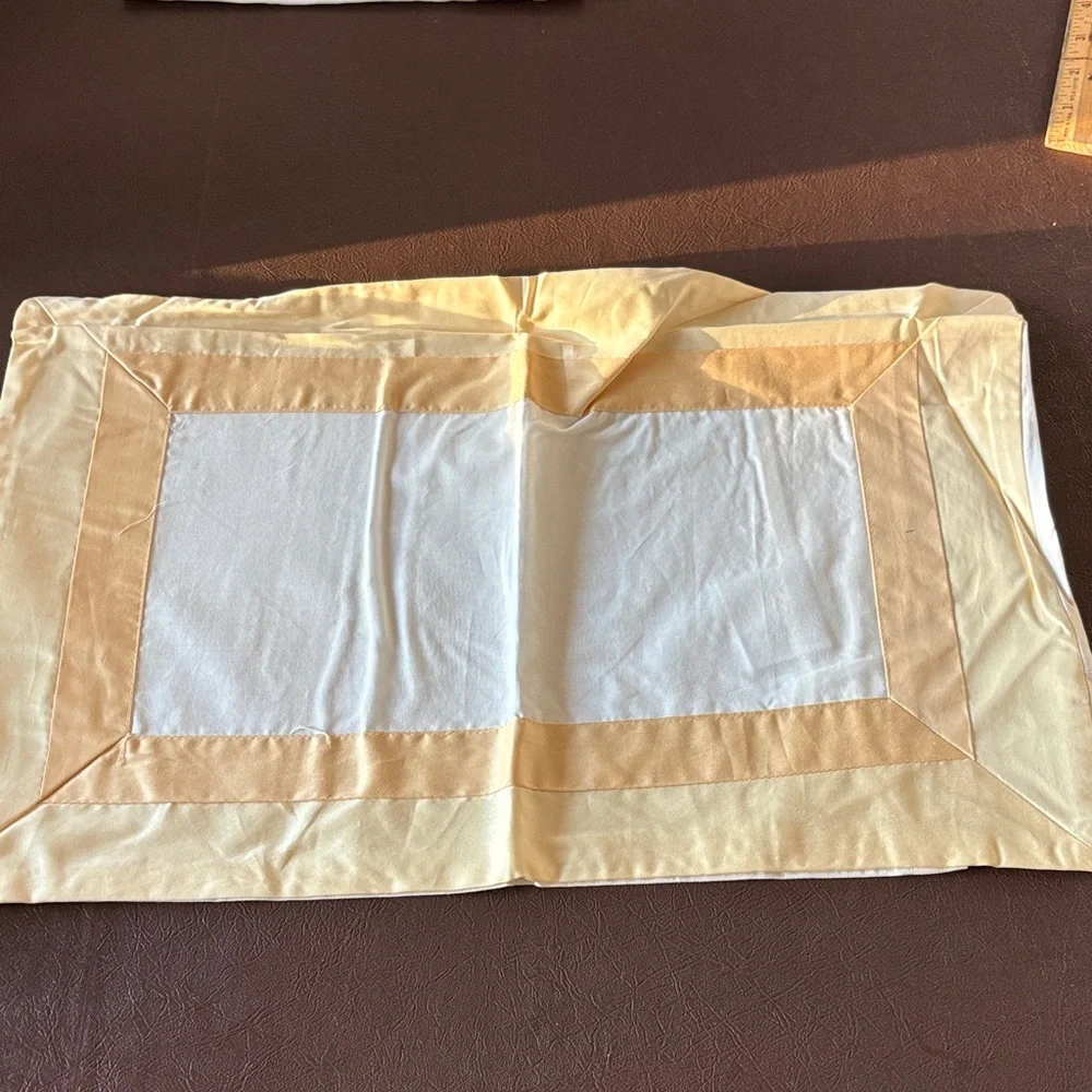 New in bag Restoration Hardware 12” x 18” Italian Banded Santeen Pillow Shams